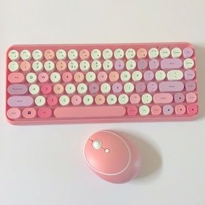 Pink Wireless Keyboard + Mouse